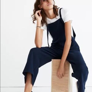 Madewell Texture & Thread Tie-Strap Overalls Navy Size Medium